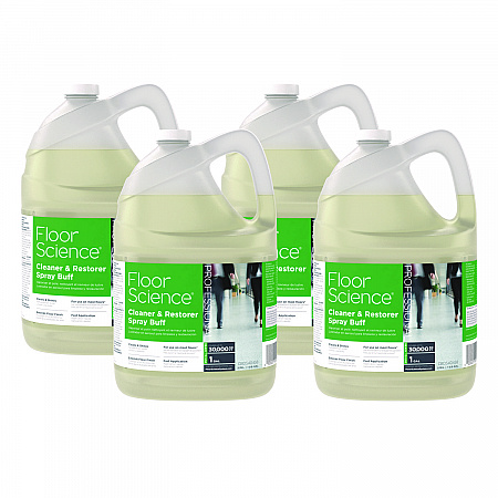 Floor Science Cleaner/Restorer Spray Buff, Citrus Scent, 1 gal Bottle, 4/Carton (CBD540458)