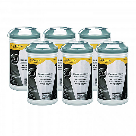 Disinfecting Multi-Surface Wipes, 7.5 x 5.38, White, 200/Canister, 6 Canisters/Carton (P22884CT)