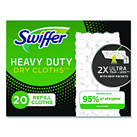 Heavy-Duty Dry Refill Cloths, 10.3 x 7.8, White, 20/Pack, 4 Packs/Carton (77197)