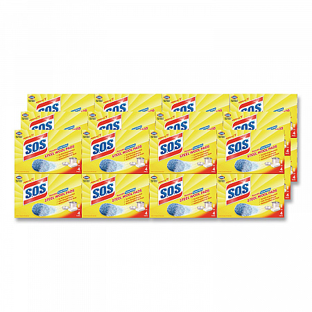 Steel Wool Soap Pads, Steel, 4/Box, 24 Boxes/Carton (98041)