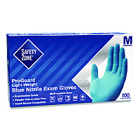 ProGuard Nitrile Gloves, Powder-Free, Medium, 3 mil (Palm), 3.5 mil (Fingers), Blue, 100/Box, 10 Boxes/Carton (GNPRMD1A)