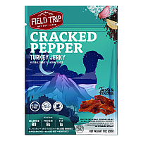 Turkey Jerky, Cracked Pepper Turkey, 1 oz Bag, 12 Bags/Carton (FLD00508)