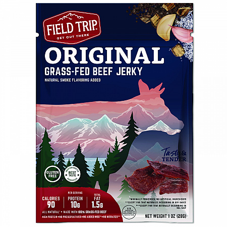 Beef Jerky, Original, 1 oz Bag, 12 Bags/Carton (FLD00503)