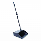 Lobby Dust Pan, 11.75 x 37, 34" Handle, Plastic/Aluminum, Black, 6/Carton (02600)