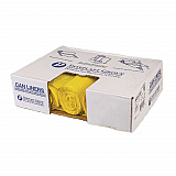 Low-Density Commercial Can Liners, Infectious Waste Biohazard, 30 gal, 1.15 mil, 30" x 43", Yellow, 25 Bags/Roll, 6 Rolls/CT (BR3043SPY)
