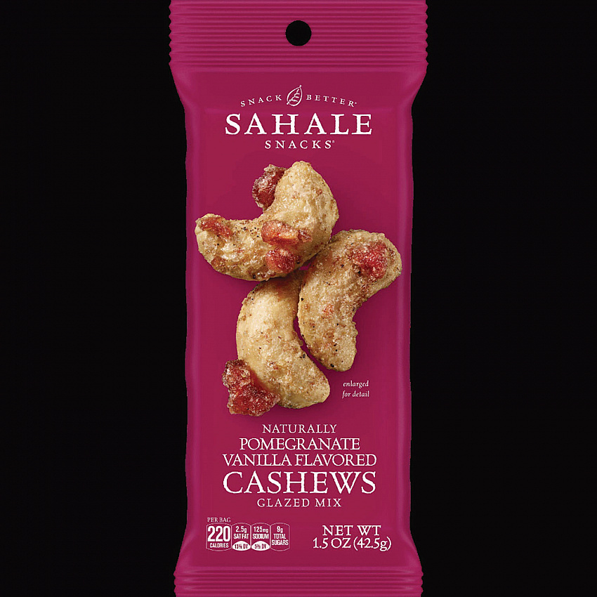 Pomegranate Vanilla Glazed Mix Cashews, 1.5 oz Bag, 18/Carton (00328)