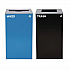 29 Gallon Trash/Recycling Cans, Steel, Blue Mixed Recycling with Mixed Lid, Black Trash Can with Square Lid (4450BLKKIT3)