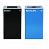 29 Gallon Trash/Recycling Cans, Steel, Blue Recycling with Mixed Lid, Black Trash Can with Square Lid (4450BLKKIT4)