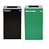 29 Gallon Trash/Recycling Cans, Steel, Green Recycling Can with Square Lid, Black Trash Can with Square Lid (4450BLKKIT8)