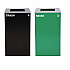 29 Gallon Trash/Recycling Cans, Steel, Green Mixed Recycling Can with Square Lid, Black Trash Can with Square Lid (4450BLKKIT10)