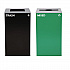 29 Gallon Trash/Recycling Cans, Steel, Green Mixed Recycling Can with Mixed Lid, Black Trash Can with Square Lid (4450BLKKIT11)