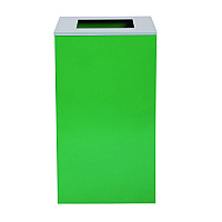 29 Gallon Trash/Recycling Cans, Steel, Green Can with Square Lid (4450KITGRNS)