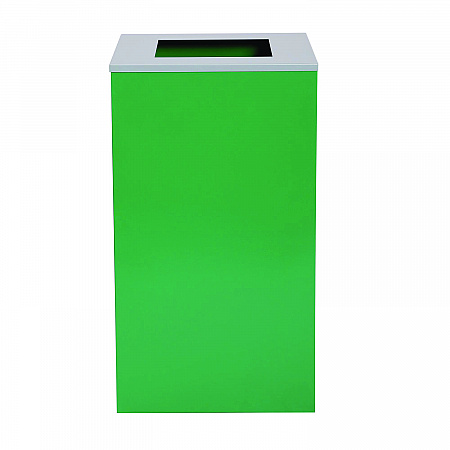 29 Gallon Trash/Recycling Cans, Steel, Green Can with Square Lid (4450KITGRNS)
