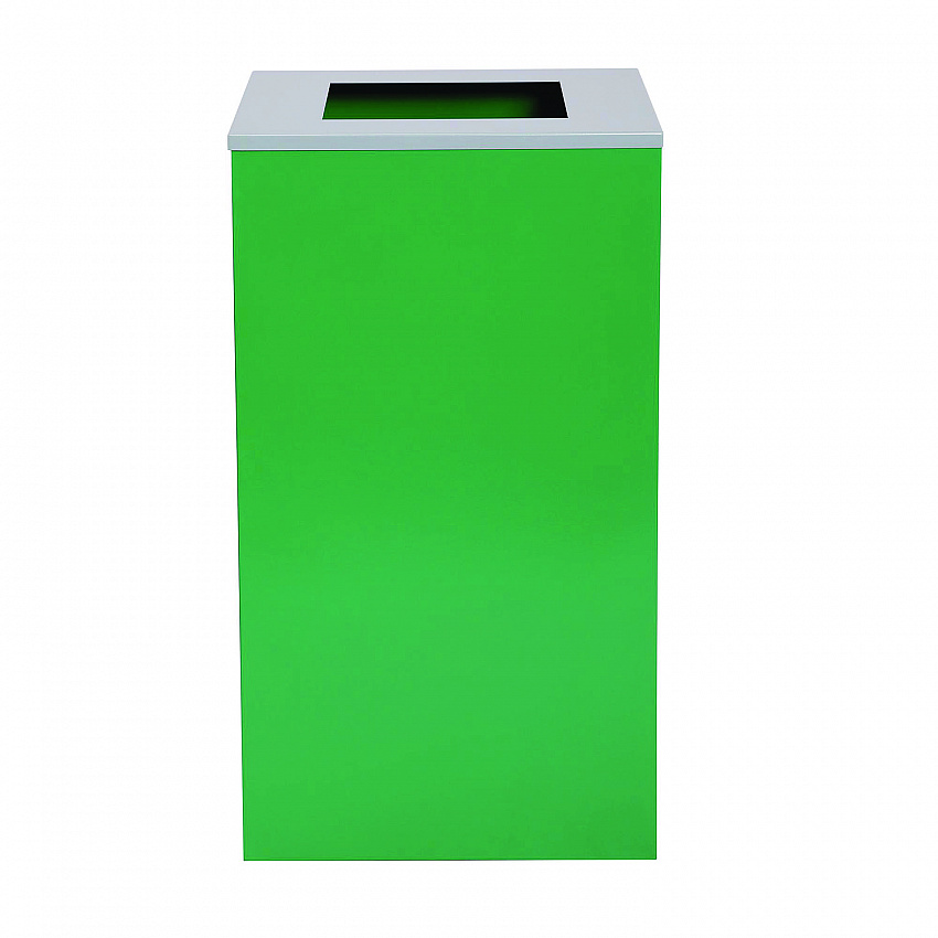 29 Gallon Trash/Recycling Cans, Steel, Green Can with Square Lid (4450KITGRNS)