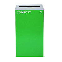 29 Gallon Trash/Recycling Cans, Steel, Green Compost Can with Mixed Lid (4450KITGRNMC)