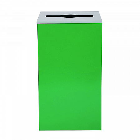 29 Gallon Trash/Recycling Cans, Steel, Green Can with Mixed Lid (4450KITGRNM)