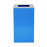 29 Gallon Trash/Recycling Cans, Steel, Blue Can with Square Lid (4450KITBLUS)