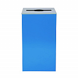 29 Gallon Trash/Recycling Cans, Steel, Blue Can with Mixed Lid (4450KITBLUM)