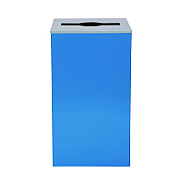 29 Gallon Trash/Recycling Cans, Steel, Blue Can with Mixed Lid (4450KITBLUM)
