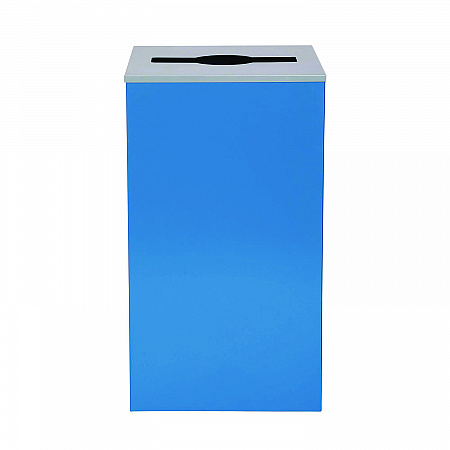 29 Gallon Trash/Recycling Cans, Steel, Blue Can with Mixed Lid (4450KITBLUM)