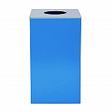 29 Gallon Trash/Recycling Cans, Steel, Blue Can with Circle Lid (4450KITBLUC)