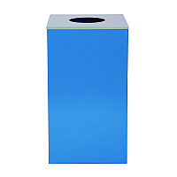 29 Gallon Trash/Recycling Cans, Steel, Blue Can with Circle Lid (4450KITBLUC)