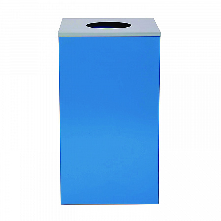 29 Gallon Trash/Recycling Cans, Steel, Blue Can with Circle Lid (4450KITBLUC)