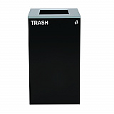 29 Gallon Trash/Recycling Cans, Steel, Black Trash Can with Square Lid (4450KITBLKST)