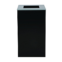 29 Gallon Trash/Recycling Cans, Steel, Black Can with Square Lid (4450KITBLKS)