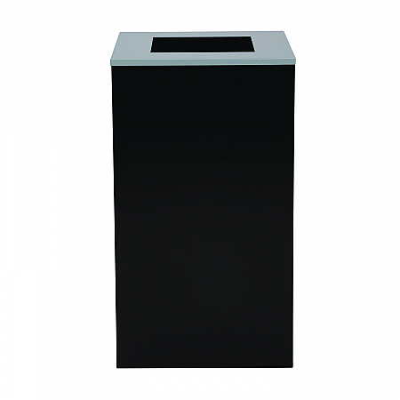29 Gallon Trash/Recycling Cans, Steel, Black Can with Square Lid (4450KITBLKS)