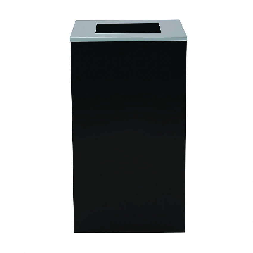 29 Gallon Trash/Recycling Cans, Steel, Black Can with Square Lid (4450KITBLKS)