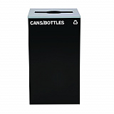29 Gallon Trash/Recycling Cans, Steel, Black Cans/Bottles Recycling Can with Mixed Lid (4450KITBLKMC)
