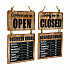 Business Hours Outdoor Sign, 9.75 x 22.5, Brown Face, Black/White Lettering, Chalkboard (EGPHD0310S)