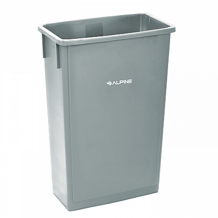 Slim 23 Gallon Indoor Trash Can, Plastic, Gray (477GRY)