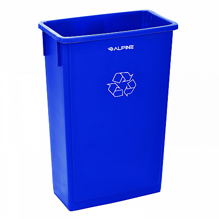 Slim 23 Gallon Recycling Bin, Plastic, Blue (477RBLU)
