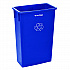 Slim 23 Gallon Recycling Bin, Plastic, Blue (477RBLU)