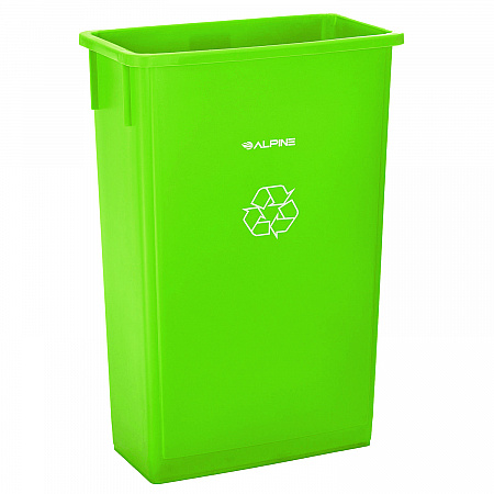 Slim 23 Gallon Recycling Bin, Plastic, Lime Green (ALP477LGRN)