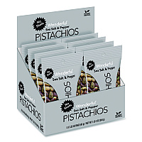 No Shells Sea Salt and Pepper Pistachios, 2.25 oz Pack, 8/Box (PAR70144)