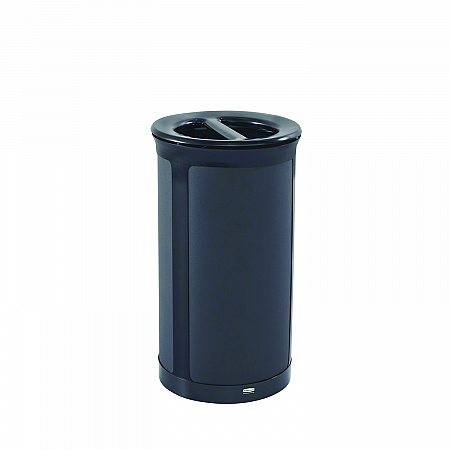 ENHANCE Series Waste Receptacle, Dual Top Hole, 33 gal, Metal, Jet Black Metallic (2172848)