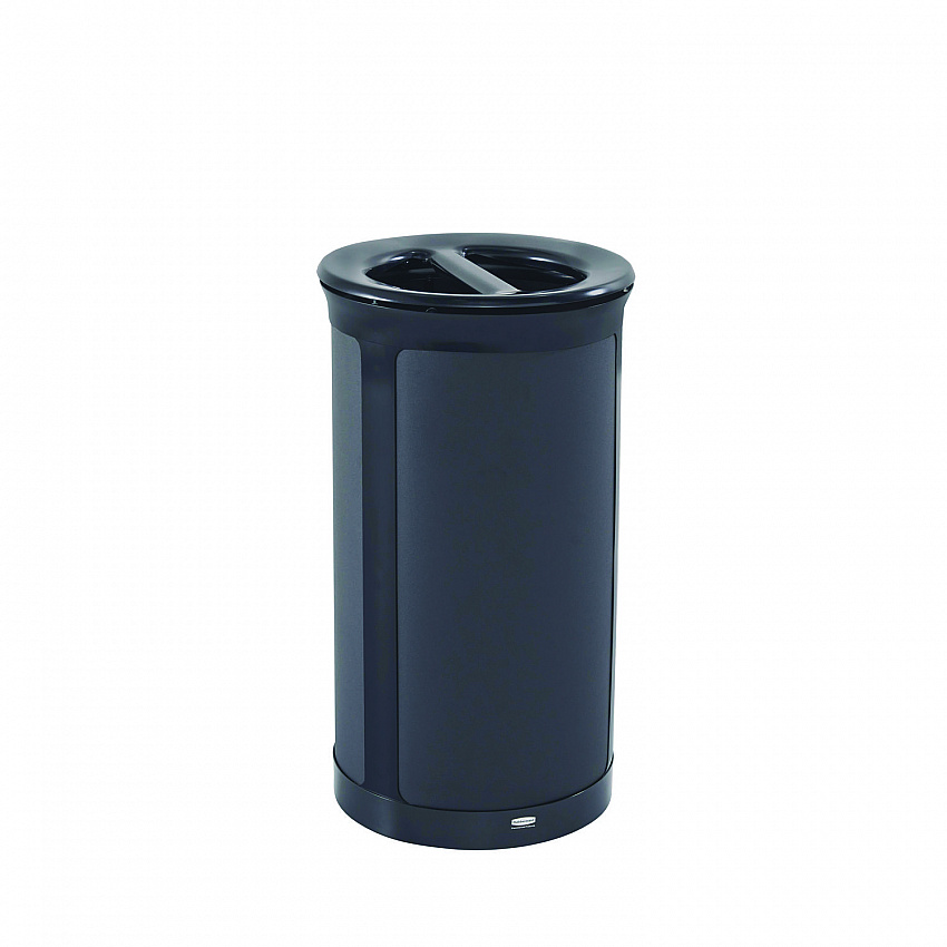 ENHANCE Series Waste Receptacle, Dual Top Hole, 33 gal, Metal, Jet Black Metallic (2172848)