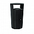 RESIST Round Waste Container, 45 gal, Metal, Textured Black/Black Gloss (2184979)