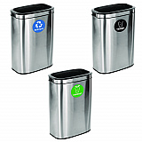 10.5 Gallon Recycle, Trash and Compost Combo Station, Brushed Stainless Steel (47040LRTCO)