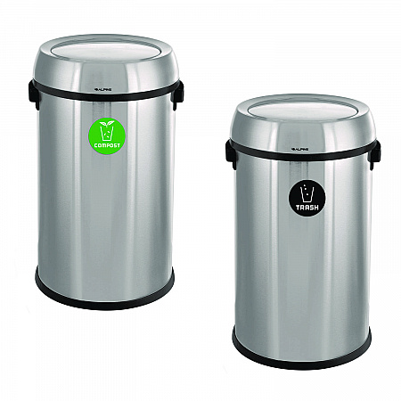 17 Gallon Stainless Steel Indoor Compost and Trash Station with Swivel Lid (47065L1COT)