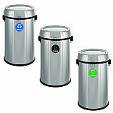 17 Gallon Stainless Steel Indoor Recycling, Trash and Compost Bins with Swivel Lid (47065L1RTCO)