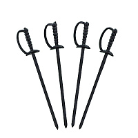 Sword Picks, Plastic, 6", Black, 1,000/Box, 10 Boxes/Carton (RP147BK)