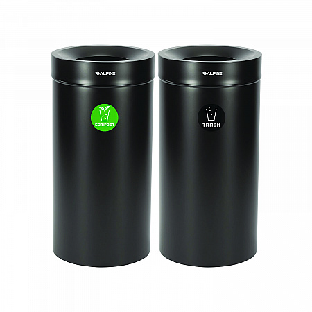 27 Gallon Black Stainless Steel Compost Bin and Trash Can (47527BLKCOT)