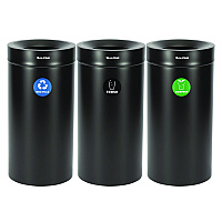 27 Gallon Black Stainless Steel Compost Bin, Recycling Can and Trash Receptacle (47527BLKRTCO)