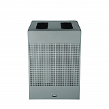 Designer Line Silhouettes Waste Receptacle, 34 gal, Steel, Silver Metallic (2182675)