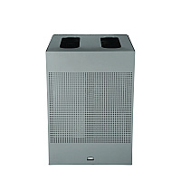 Designer Line Silhouettes Waste Receptacle, 34 gal, Steel, Silver Metallic (2182675)
