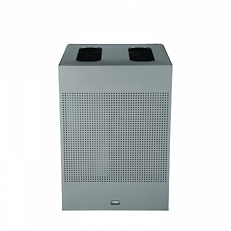 Designer Line Silhouettes Waste Receptacle, 34 gal, Steel, Silver Metallic (2182675)